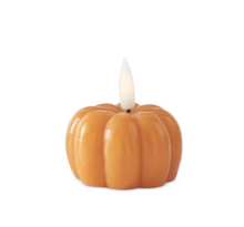 Load image into Gallery viewer, Small Orange Pumpkin 2.5" Wax LED Flicker Flame Candle with Timer