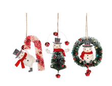 Load image into Gallery viewer, Vintage Look Snowman Ornaments
