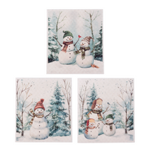 Load image into Gallery viewer, Snowman Reusable Dish Cloth 3 Styles