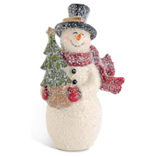 Load image into Gallery viewer, Vintage Glittered Snowmen Ornaments