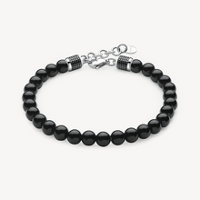 Load image into Gallery viewer, Stainless Steel Bracelet Black Enamel and Onyx Natural Stones by Brosway