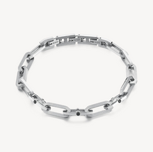 Load image into Gallery viewer, Stainless Steel Chain Bracelet Satin Steel Jet Color Crystals by Brosway