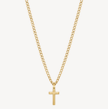 Load image into Gallery viewer, Stainless Steel Gold Necklace with Cross Shaped Pendant Long by Brosway