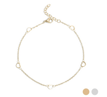 Load image into Gallery viewer, Stainless Steel Hearts Station Anklet