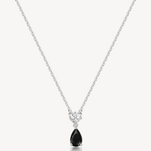 Load image into Gallery viewer, Sterling Silver Necklace and Pendant with Clear CZ and Black CZ by Brosway