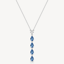 Load image into Gallery viewer, Sterling Silver Necklace and Pendant with Clear CZ and Sapphire CZ by Brosway