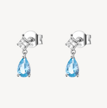 Load image into Gallery viewer, Sterling Silver Pendant Earrings with Clear CZ and Light Blue CZ by Brosway