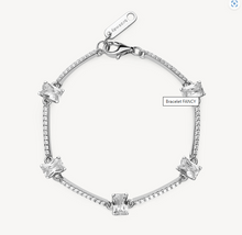 Load image into Gallery viewer, Sterling Silver Semi-Stiff Bracelet with Baguette Clear CZ by Brosway
