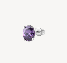 Load image into Gallery viewer, Sterling Silver Single Earring with Amethyst CZ by Brosway