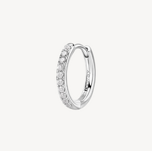 Load image into Gallery viewer, Sterling Silver Single Hoop Earring with Clear CZ by Brosway