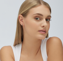 Load image into Gallery viewer, Sterling Silver Hoop Single Earring with Emerald CZ by Brosway