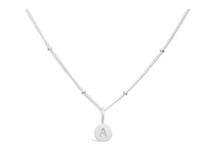 Load image into Gallery viewer, Love Letters - Mini Disk Initial Necklaces Silver