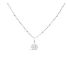 Load image into Gallery viewer, Love Letters - Mini Disk Initial Necklaces Silver