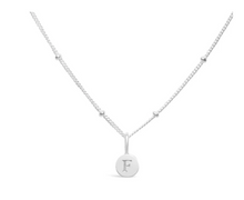 Load image into Gallery viewer, Love Letters - Mini Disk Initial Necklaces Silver