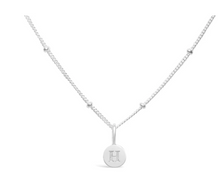 Load image into Gallery viewer, Love Letters - Mini Disk Initial Necklaces Silver