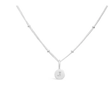 Load image into Gallery viewer, Love Letters - Mini Disk Initial Necklaces Silver