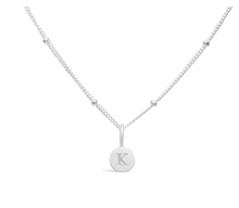 Load image into Gallery viewer, Love Letters - Mini Disk Initial Necklaces Silver
