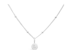 Load image into Gallery viewer, Love Letters - Mini Disk Initial Necklaces Silver