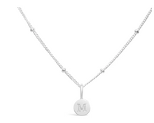Load image into Gallery viewer, Love Letters - Mini Disk Initial Necklaces Silver