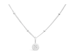 Load image into Gallery viewer, Love Letters - Mini Disk Initial Necklaces Silver