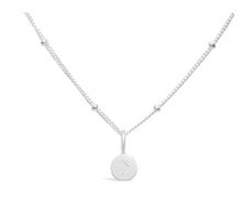 Load image into Gallery viewer, Love Letters - Mini Disk Initial Necklaces Silver