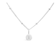 Load image into Gallery viewer, Love Letters - Mini Disk Initial Necklaces Silver