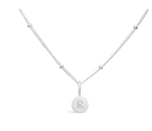 Load image into Gallery viewer, Love Letters - Mini Disk Initial Necklaces Silver