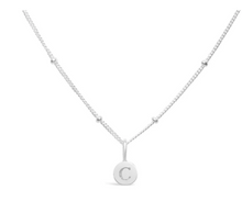 Load image into Gallery viewer, Love Letters - Mini Disk Initial Necklaces Silver