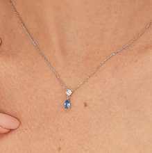 Load image into Gallery viewer, Sterling Silver Necklace and Pendant with Clear CZ and Sapphire CZ by Brosway