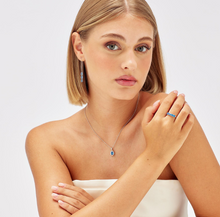 Load image into Gallery viewer, Sterling Silver Pendant with Clear and Sapphire CZ by Brosway