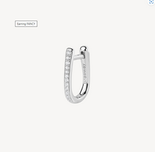 Load image into Gallery viewer, Sterling Silver Single U-Shaped Earring with Clear CZ by Brosway