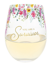 Load image into Gallery viewer, You Are a Survivor Gift Boxed Stemless Wine Glass 17oz