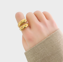 Load image into Gallery viewer, Gold Swirl Water Resistant Ring