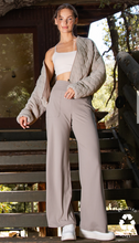 Load image into Gallery viewer, Taupe V Waist Wide Leg Yoga Pants - buttery soft