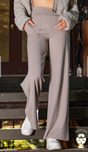 Load image into Gallery viewer, Taupe V Waist Wide Leg Yoga Pants - buttery soft