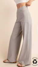 Load image into Gallery viewer, Taupe V Waist Wide Leg Yoga Pants - buttery soft