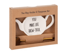 Load image into Gallery viewer, Teabag Holder and Teaspoon Gift Sets
