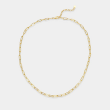 Load image into Gallery viewer, Textured Paperclip Chain Necklace Gold Convertible Length