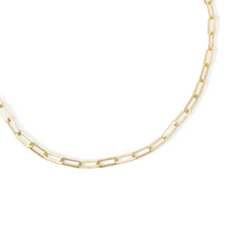 Load image into Gallery viewer, Textured Paperclip Chain Necklace Gold Convertible Length