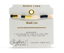 Load image into Gallery viewer, Thank You Tila Morse Code Bracelet