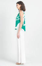 Load image into Gallery viewer, Clara Sunwoo U-Neck Curved Hi-Low Tank - Floral Branch in Emerald/Ivory
