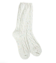 Load image into Gallery viewer, Weekend Ragg Cable Crew Socks - Vanilla Confetti & Black Confetti