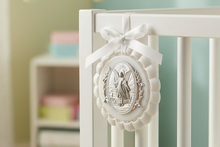 Load image into Gallery viewer, White Guardian Angel Crib Medal