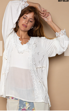 Load image into Gallery viewer, White/Ivory Floral Lace Woven Top - Long Sleeve