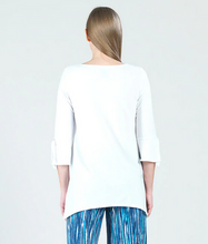 Load image into Gallery viewer, White Knit Tie Cuff Side Vent Tunic By Clara Sunwoo 50% off