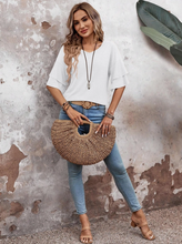 Load image into Gallery viewer, Women's Flutter Sleeve V-Neck - White