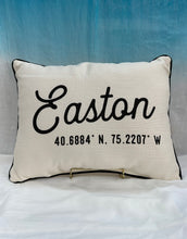 Load image into Gallery viewer, Easton, PA Coordinates Pillow