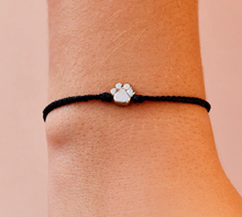 Load image into Gallery viewer, Pura Vida Black Paw Print Charm Bracelet