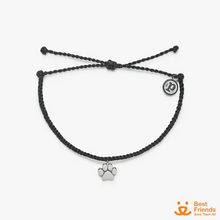 Load image into Gallery viewer, Pura Vida Paw Print Charm Bracelet Black