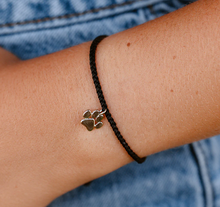 Load image into Gallery viewer, Pura Vida Paw Print Charm Bracelet Black